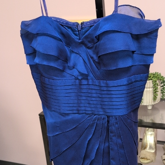 Adrianna Papell Sapphire Blue Ruffle Mini Dress - Picture 4 of 7